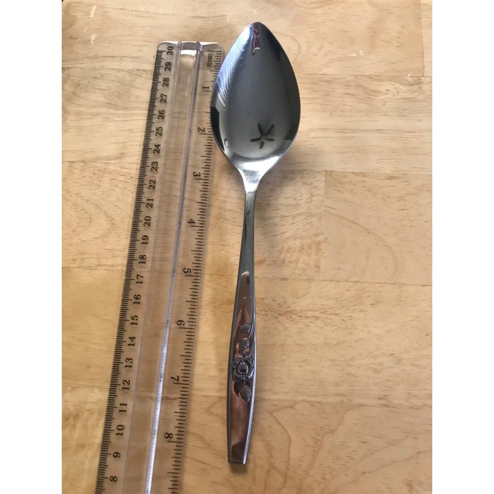 Oneida OUR ROSE Stainless‎ Forever Rose SSS Scientific Flatware Serving Spoon